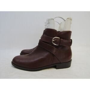 Danexx Womens Size 7 M Brown Leather Buckle Ankle Comfort Booties